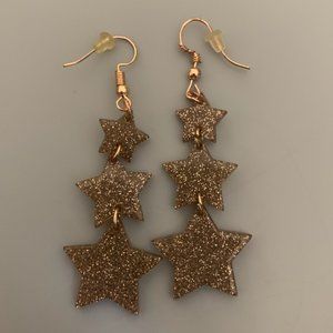 Glitter Star Dangle Earrings
